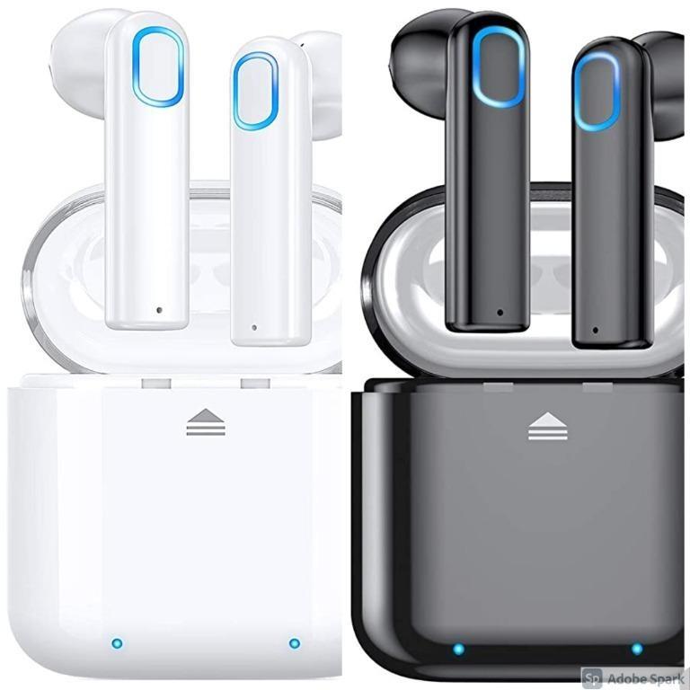BNIB Wireless Earbuds Bluetooth 5.0 GPED True Wireless Earbuds Headphones with Charging Case 20Hrs Playback One Step Pairing IP67 Waterproof Stereo Bluetooth Earbuds with Mic for Android iPhone White ...