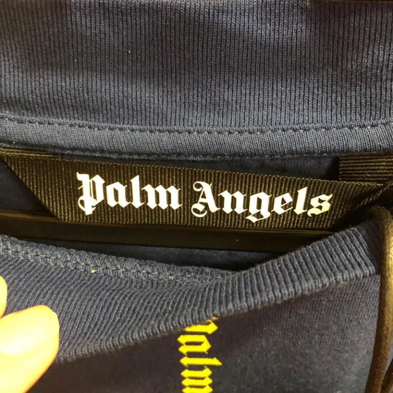 BNWT* Palm Angels Mock Neck Vertical Logo Oversized Tee - Navy 