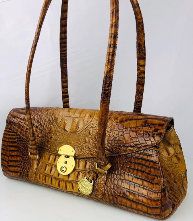 BRAHMIN alligator design shoulder bag/L:32x11x14, Women's Fashion, Bags &  Wallets, Clutches on Carousell