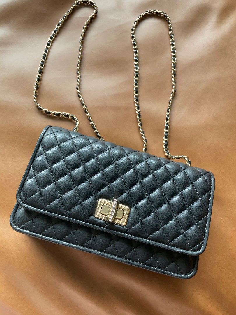 Charles and Keith Quilted Chain Strap Bag, Women's Fashion, Bags