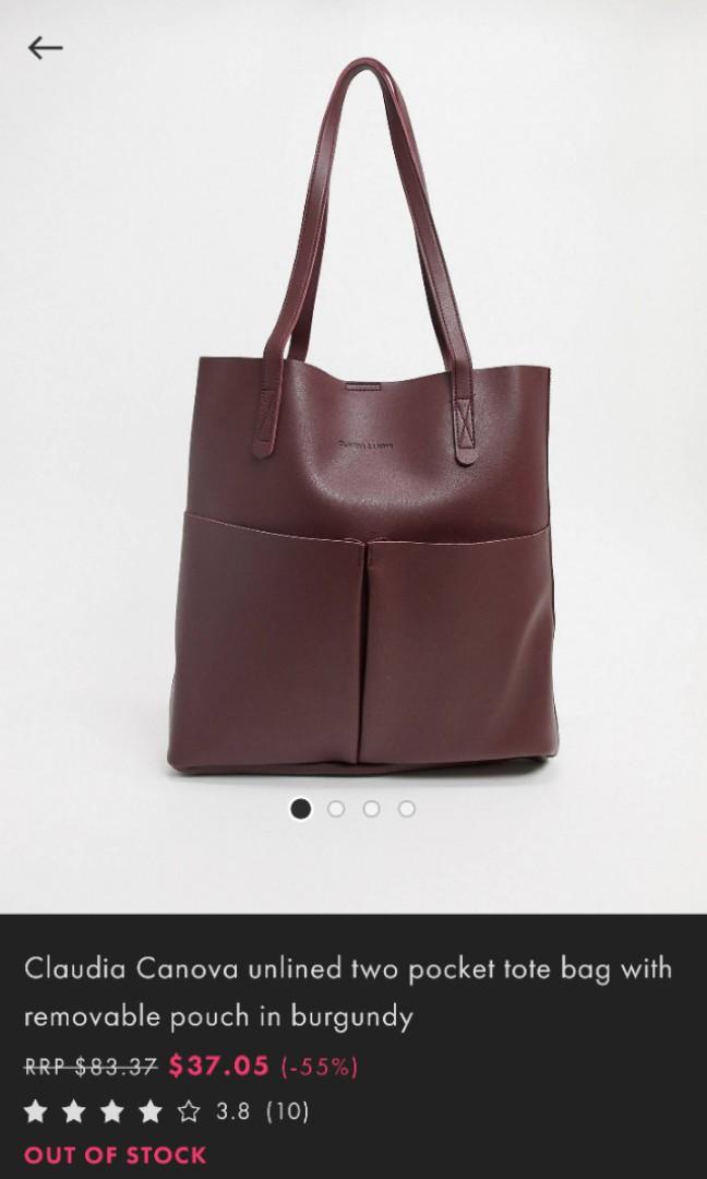 Claudia canova unlined 2025 two pocket tote bag
