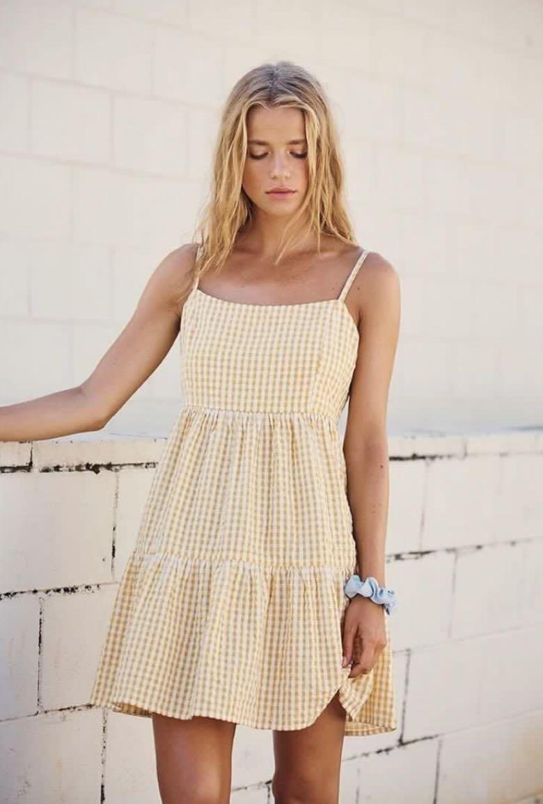 Woven birdie tiered mini dress Outlet
