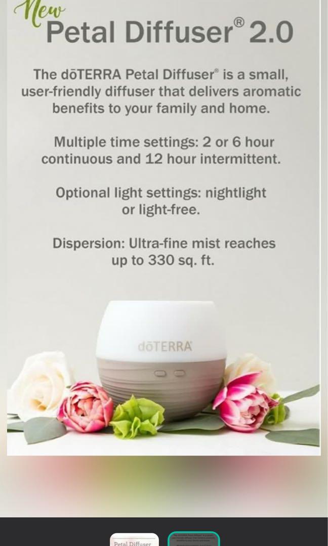 Doterra Petal diffuser 2.0, Furniture & Home Living, Home Fragrance on ...