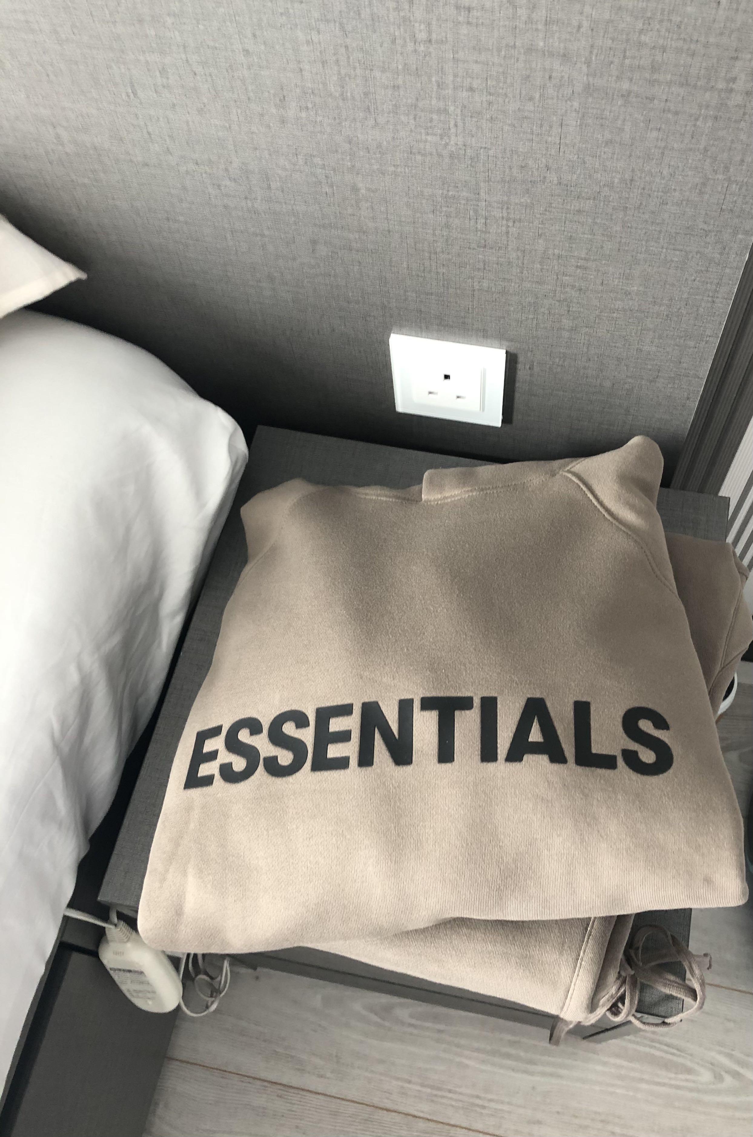 FEAR OF GOD ESSENTIALS FOG Pullover Hoodie Applique Logo Taupe