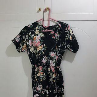 Flower Jumpsuit hitam black