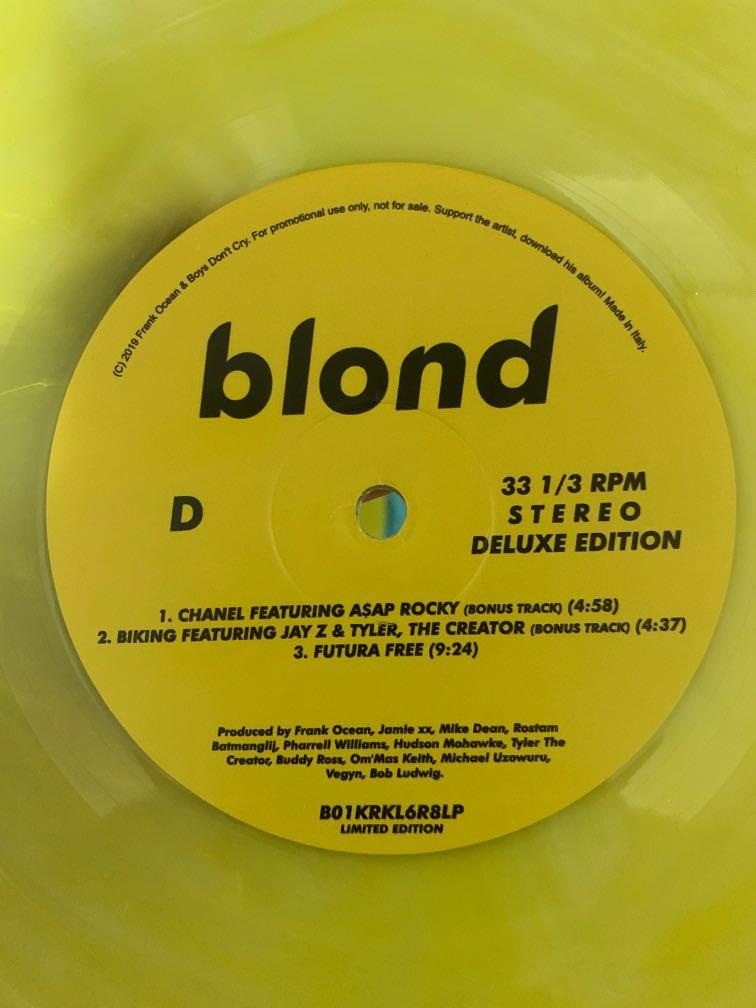 Frank Ocean - Blond Deluxe Edition vinyl record lp (2019 Italy Bootleg  Pressing), Hobbies  Toys, Music  Media, Vinyls on Carousell