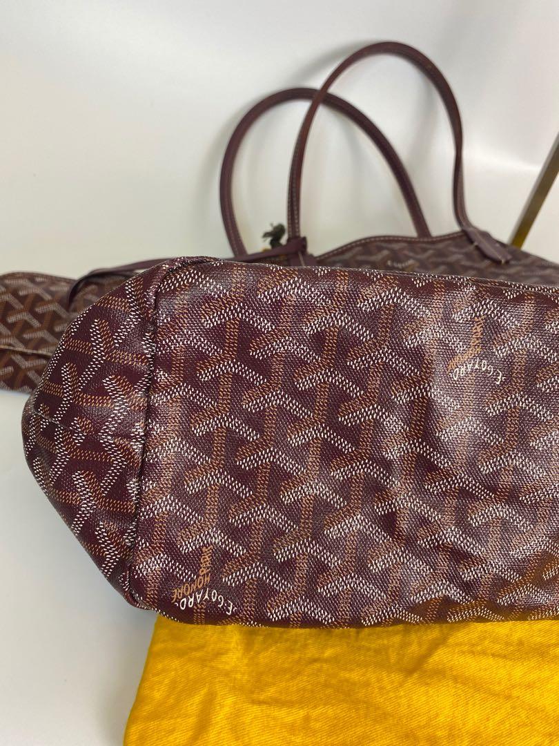 Goyard Goyardine Burgundy St. Louis PM Tote Bag Palladium Hardware