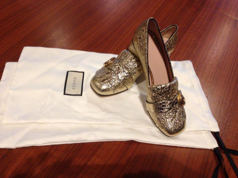 Gucci gold on sale metallic shoes
