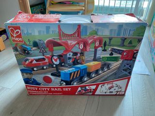hape busy city rail set