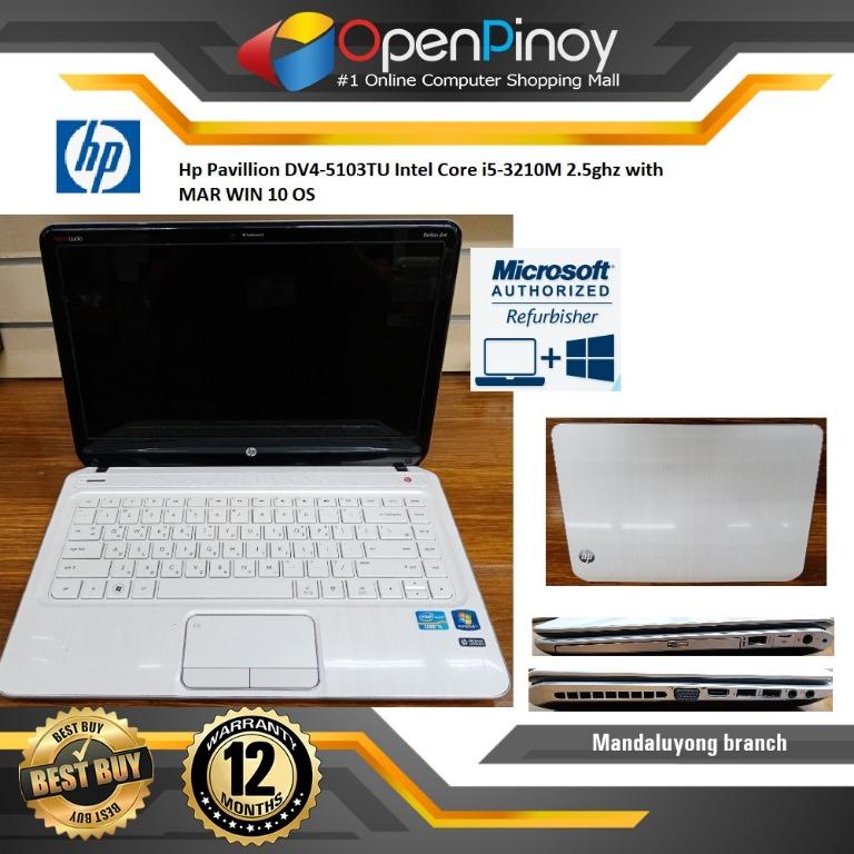 Hp Pavillion Dv4 5103tu Intel Core I5 3210m 2 5ghz Processor With Mar Win 10 Home 64bit Os Installed Computers Tech Laptops Notebooks On Carousell