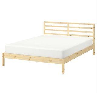 Ikea Queen Size Askvoll Bed Frame And Mattress White Luroy 150x200 Cm Furniture Beds Mattresses On Carousell