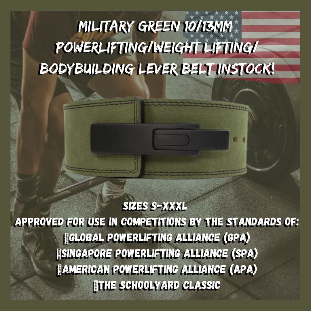 [SG READY STOCK] 10/13MM JUSTLIFTZ LEVER BELT deadlift belt squat