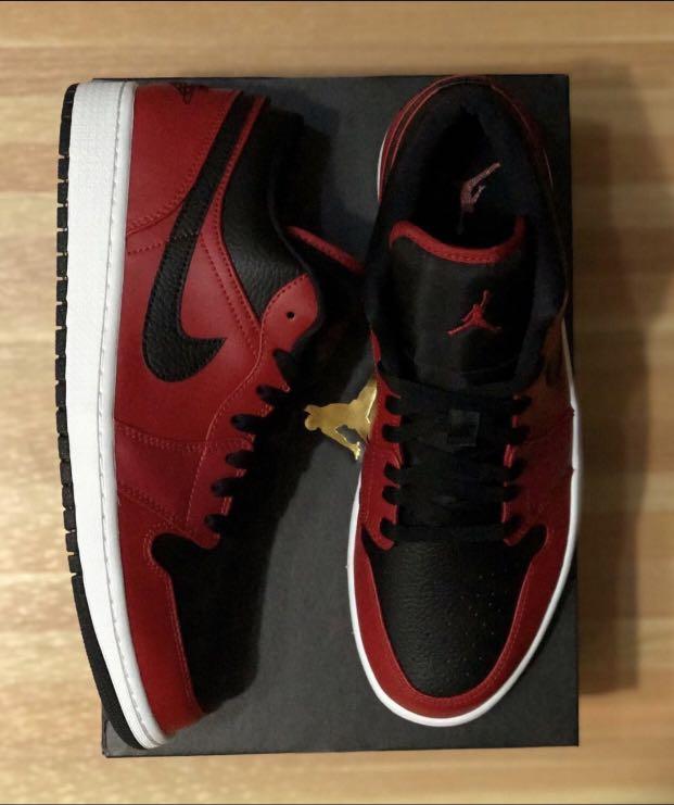 Jordan 1 Low Reverse Bred Pebbled Swoosh Men S Fashion Footwear Sneakers On Carousell Jordan 1 Low Reverse Bred Pebbled Swoosh Men S Fashion Footwear Sneakers On Carousell