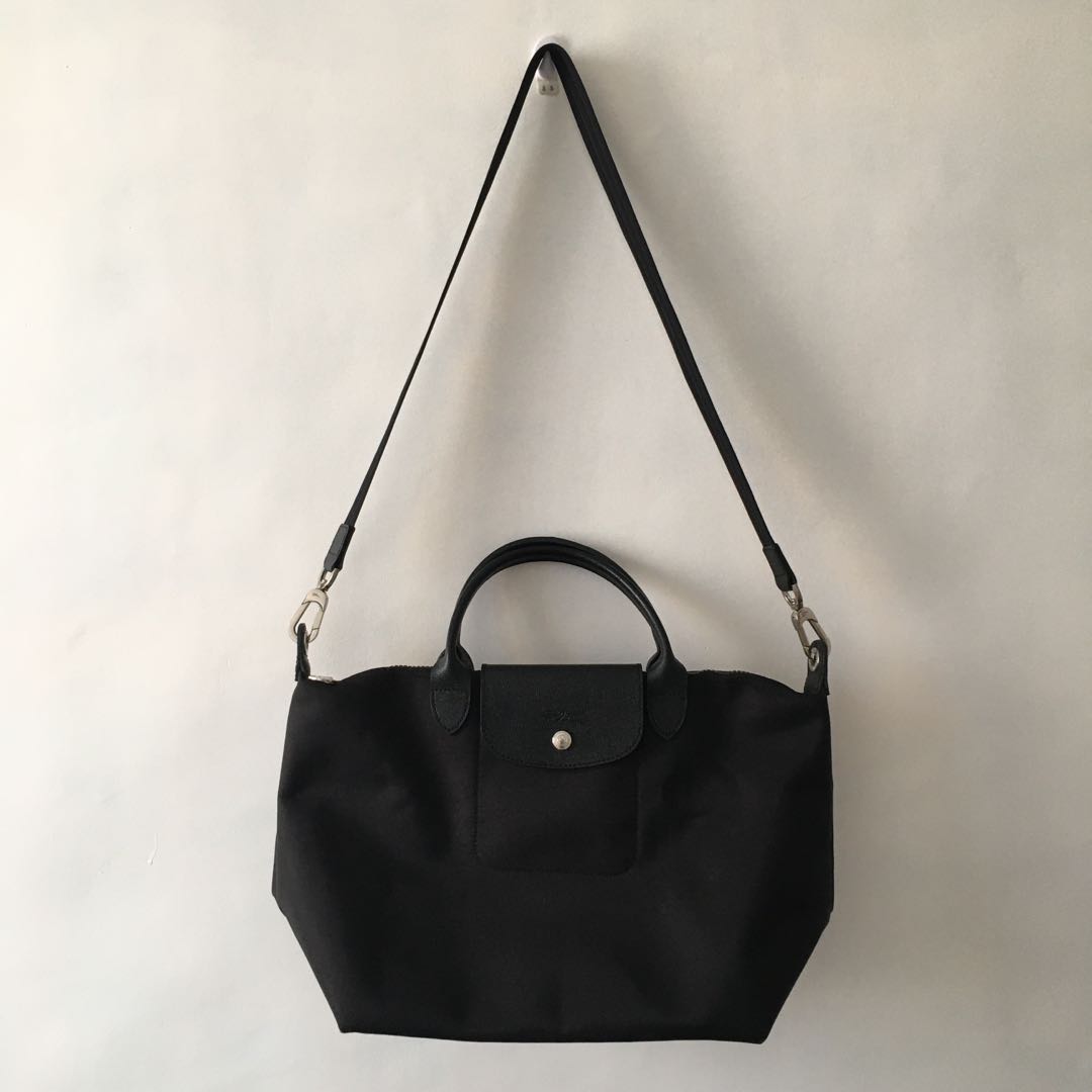 Longchamp black sling sales bag