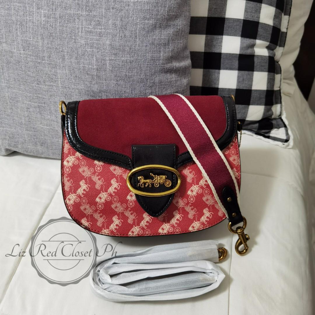 Coach kat saddle bag 20 hotsell with horse and carriage print