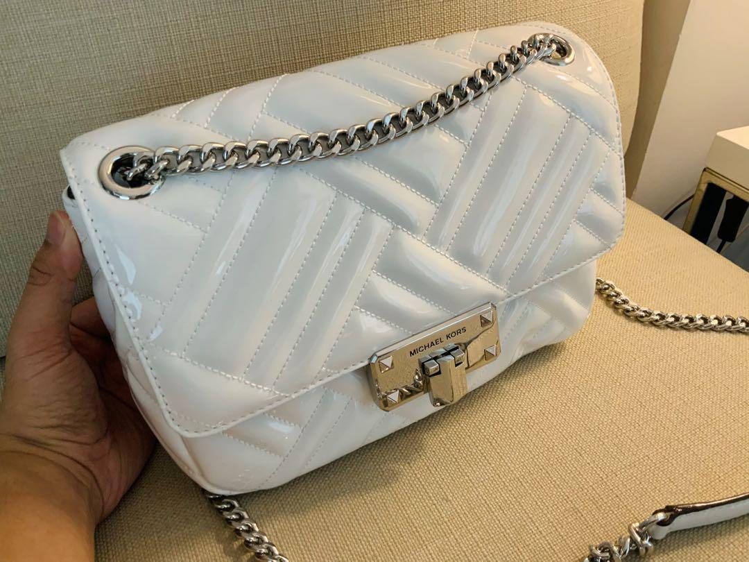 Michael kors peyton medium patent shoulder bag store
