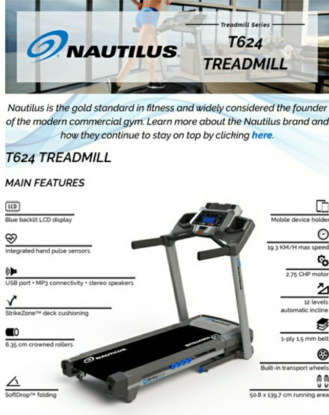 Nautilus t624 best sale manual