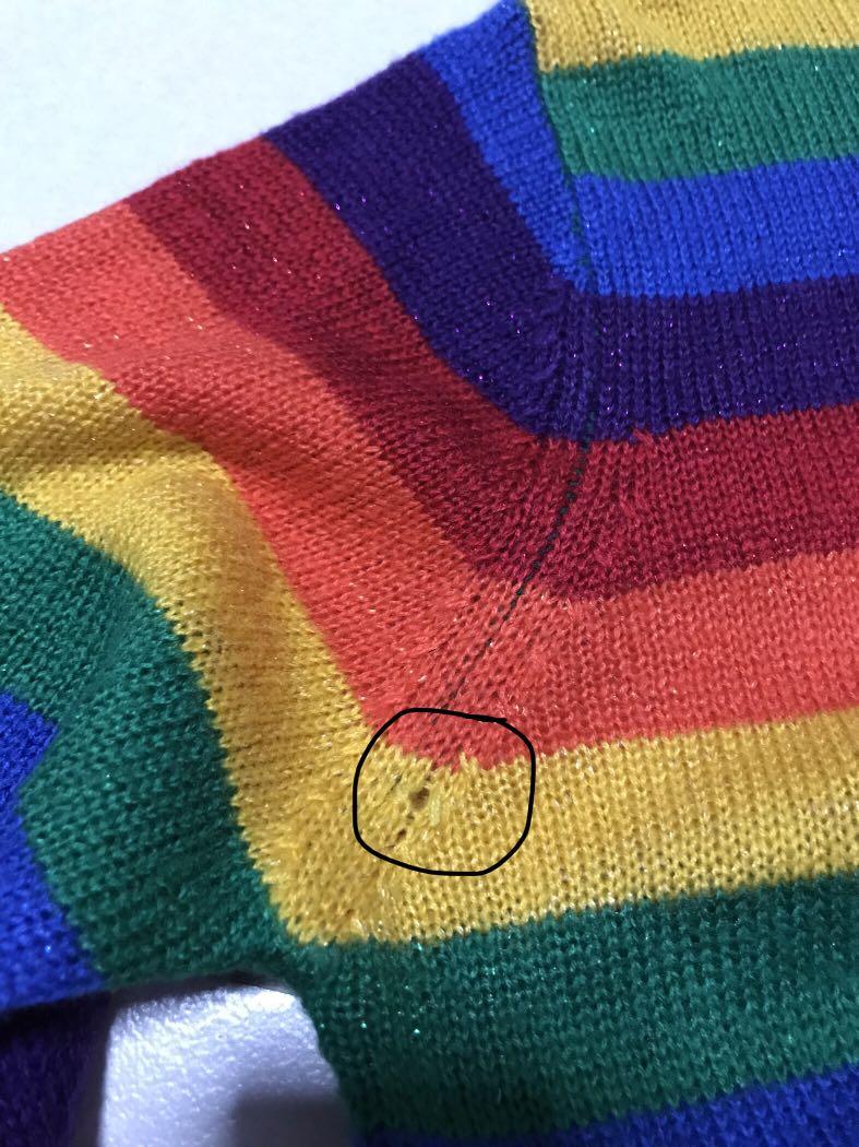 Rainbow knit pullover sweater by Aussie label Lazy Oaf Women s Fashion Coats Jackets and Outerwear on Carousell