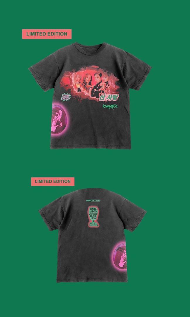 (RARE) BLACKPINK X LADY GAGA SOUR CANDY MERCH TEE, Hobbies & Toys