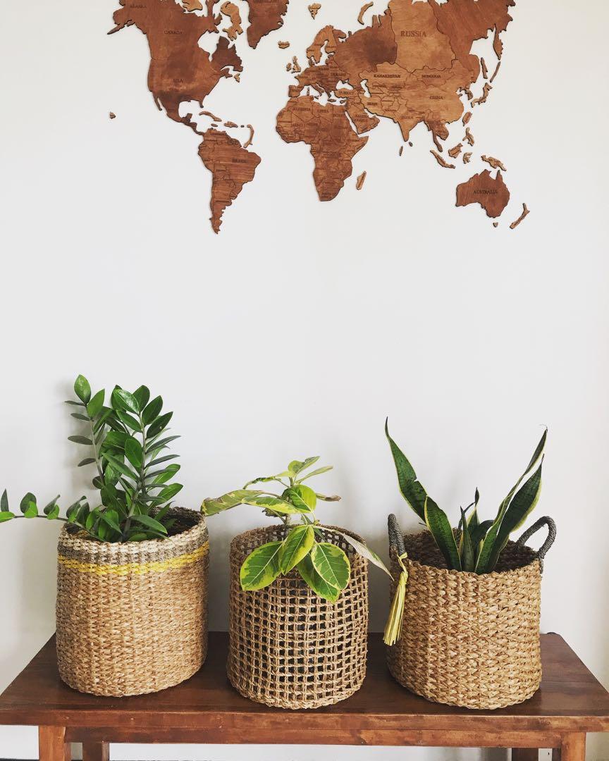 Rattan abaca Plant baskets, Furniture & Home Living, Gardening, Plants ...