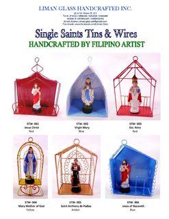 Saints in Tin House for Catholic Home Altar Table Religious Decor