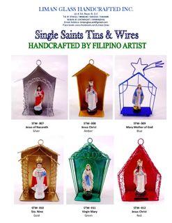 Saints in Tin House for Catholic Home Altar Table Religious Decor