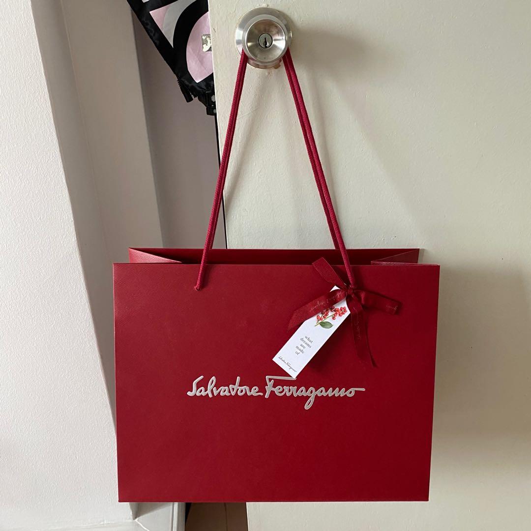 Salvatore Ferragamo medium red paper bag
