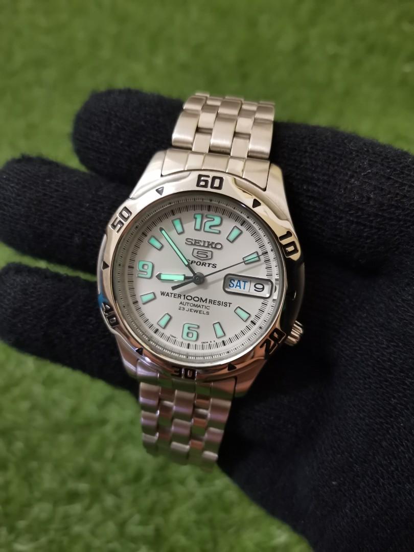 SEIKO 5 SPORTS 7S36 0170S DAY DATE 100 METER AUTOMATIC WATCH