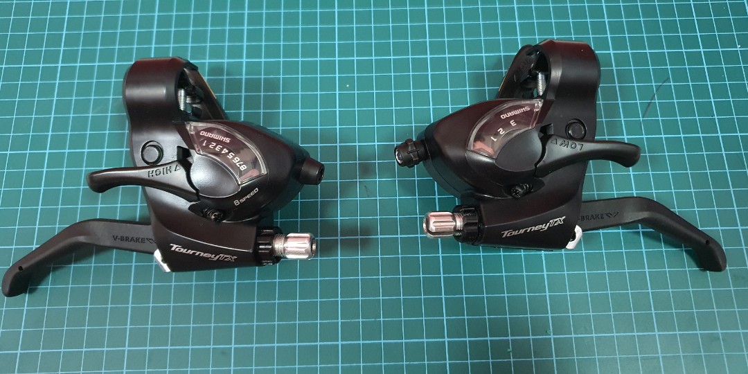 Shimano Tourney TX 3x8 speed shifter and hydraulic brakes, Sports Equipment, Bicycles & Parts