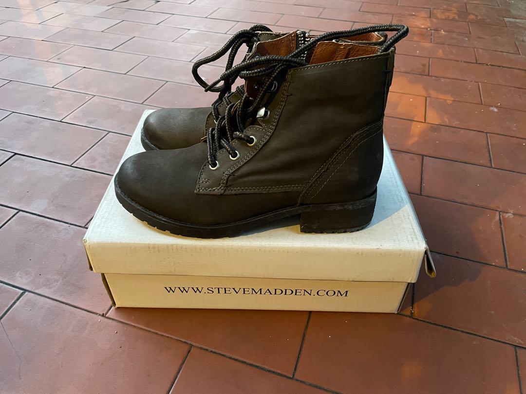 Steve madden olive outlet green booties
