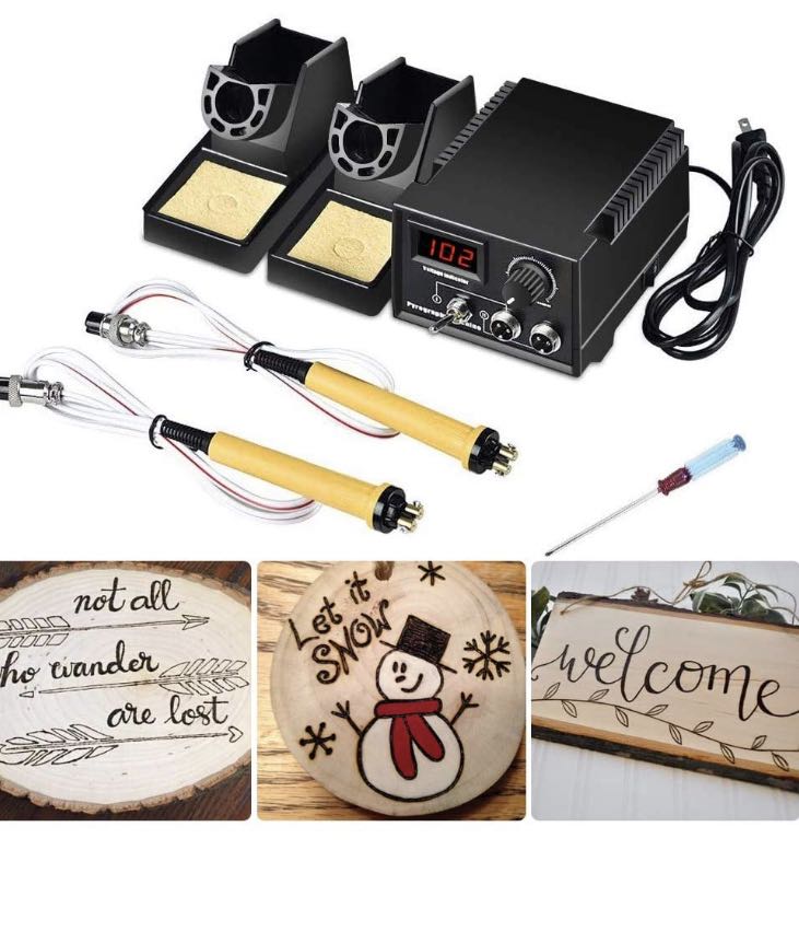 TOPQSC Wood Burning Machine Kit 60W Digital Display Multifunction