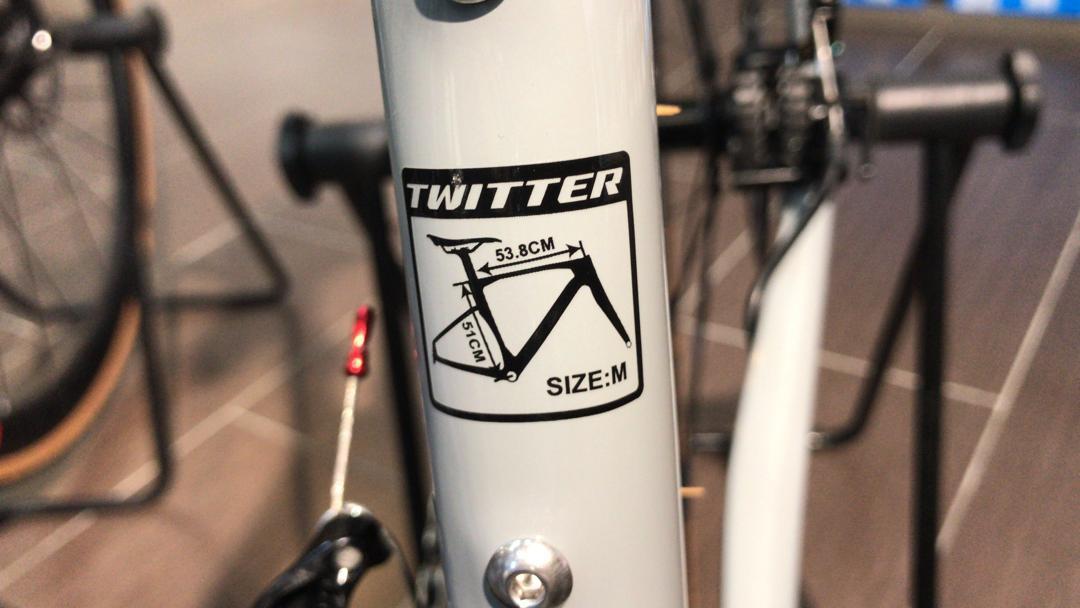 Twitter road clearance bike size chart
