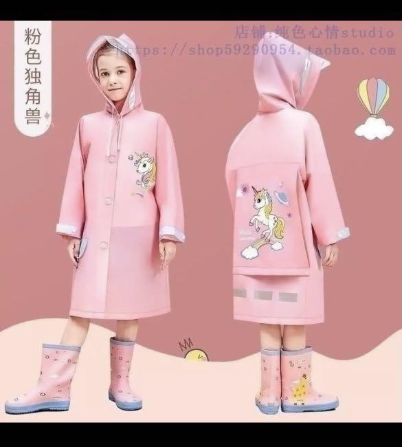 Unicorn Raincoat for children with bag space