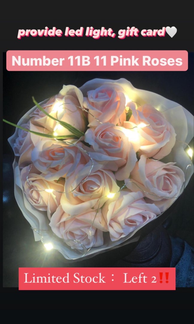 11 Pink Roses, Hobbies & Toys, Stationery & Craft, Flowers & Bouquets ...