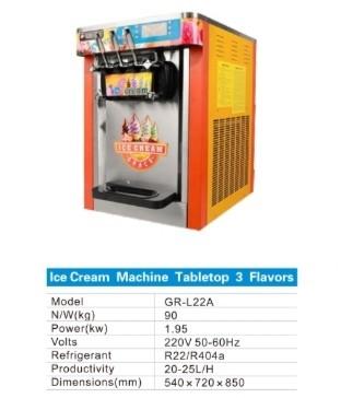 3 flavors ice cream machine