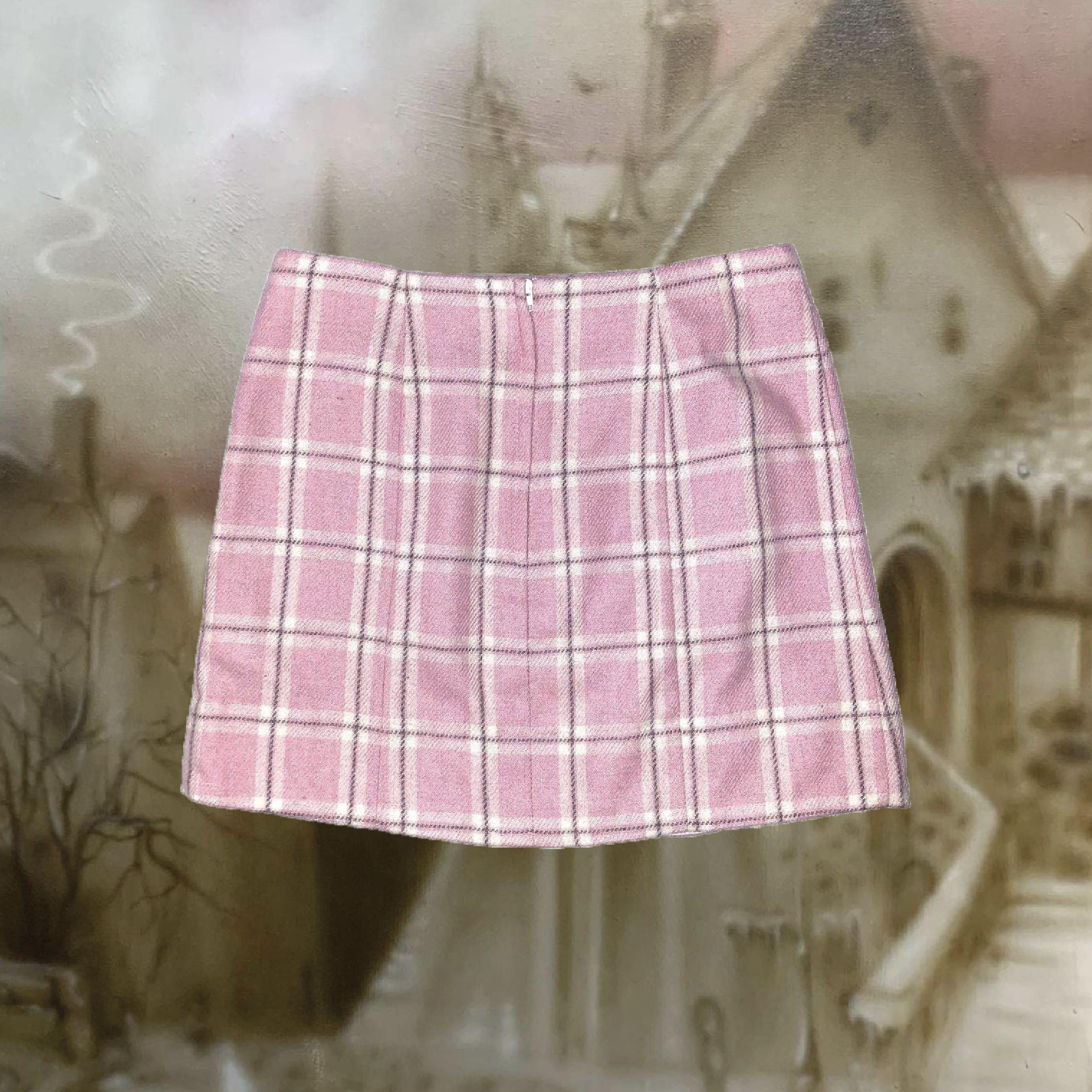 DONATED 90S NEW LOOK PINK CHECKERED SKIRT Women s Fashion