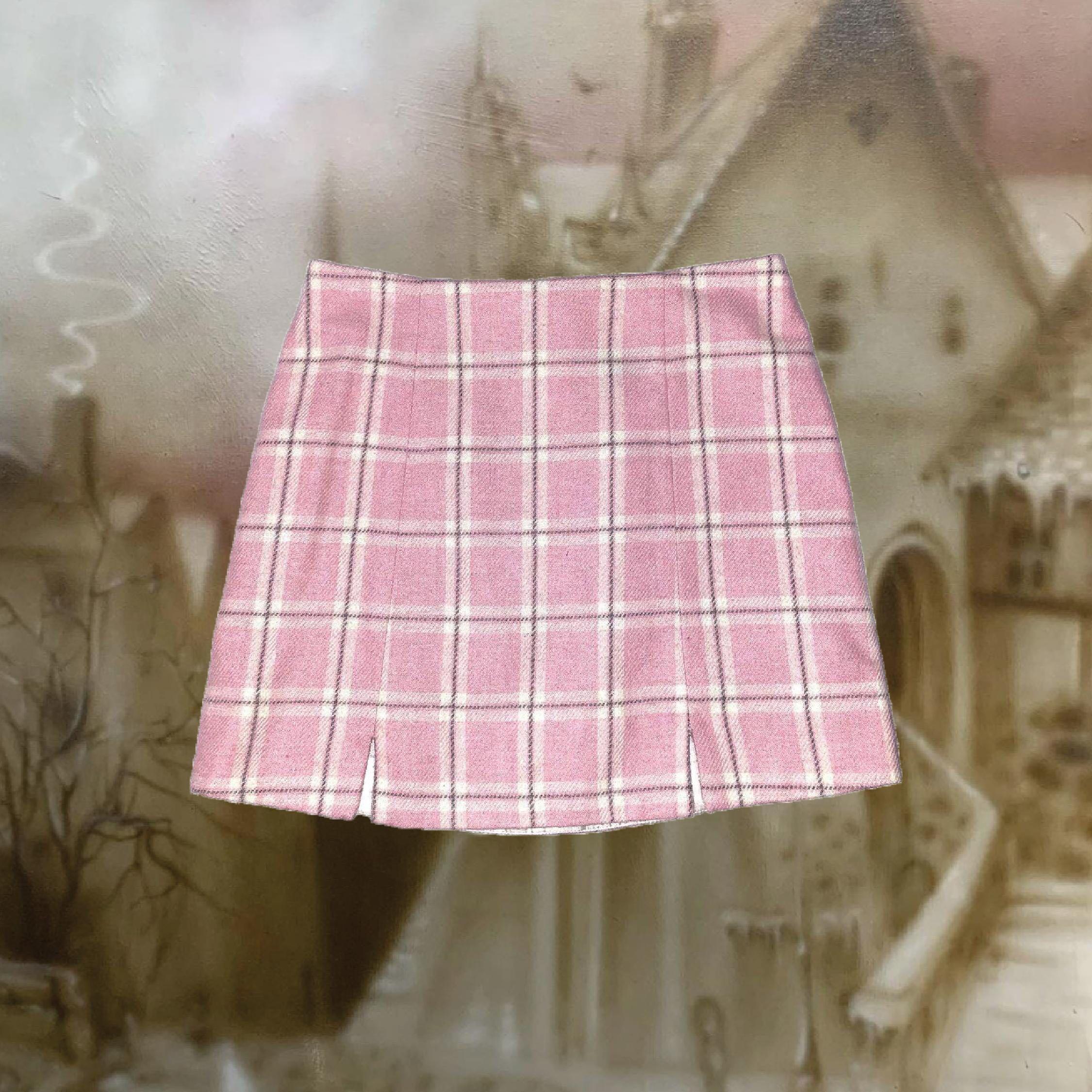 Checkered skirt 90s hot sale