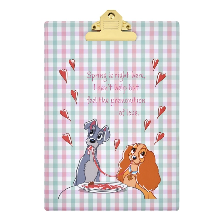 日本disney Store 直送retro Check 系列lady And The Tramp 小姐與流氓clip Board Writing Board 其他 其他 Carousell