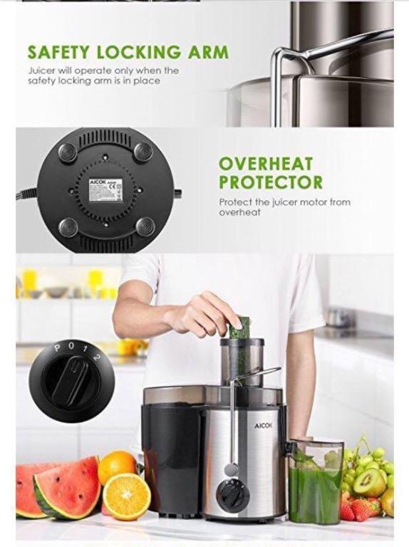 Aicok AMR516 Fruit Juicer Extractor Whole Fruit Juicer High Speed for Fruit and Vegetable Dual Speed Setting