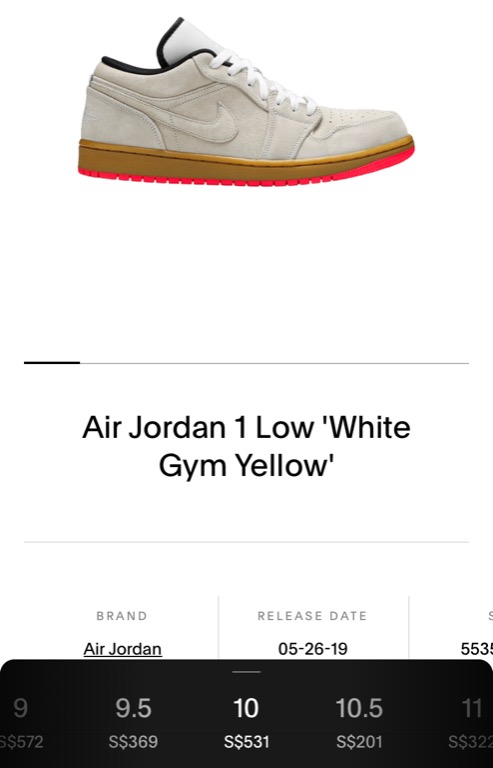 Air jordan 1 low white gym yellow on sale