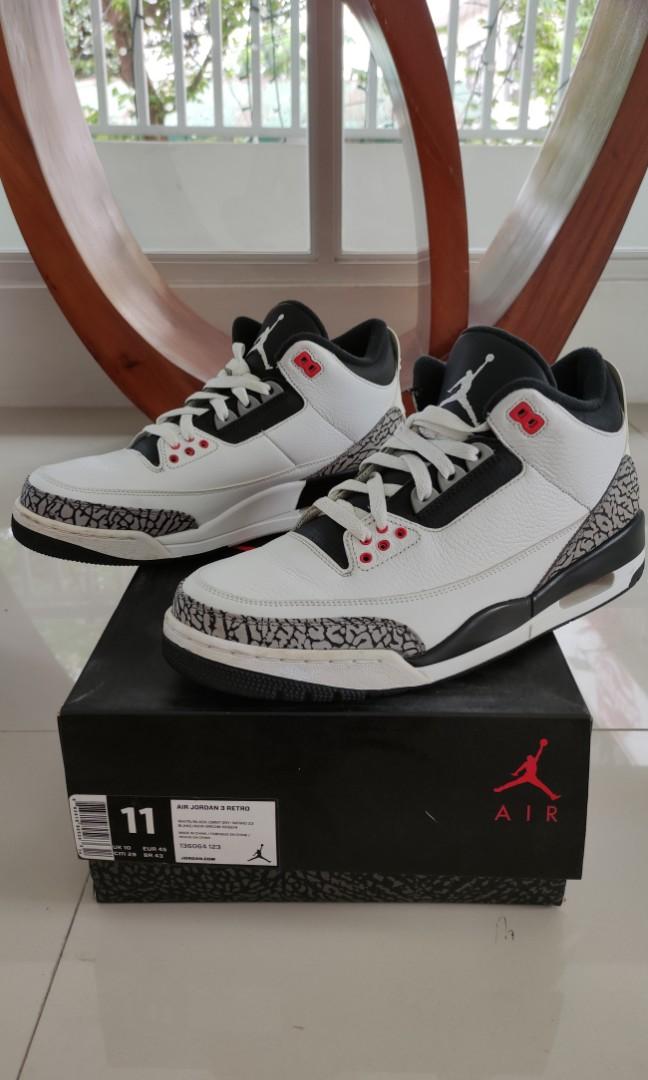 Air Jordan 3 Infrared (Category: Sneakers) located in Pateros City. Submitted by legomas0824 (Listing ID 1064246363, Image 1). Description: Slightly used Size 11 US Meet up location : BGC Area.