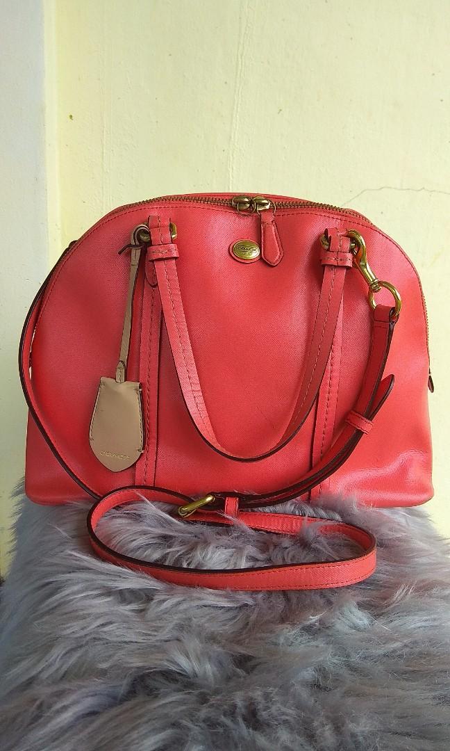 Coach Handbag Original Authentic Maroon/Red Colour Alma Full Size