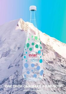 Authentic Evian Limited Edition Premium Natural Mineral Water H2o Fashion World Designer Of Louis Vuitton Owner Of Off White Virgil Abloh Rainbow Glass Bottle 750ml For Collection Hobby Everything Else On Carousell