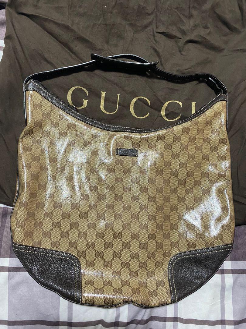 gucci canvas hobo bag