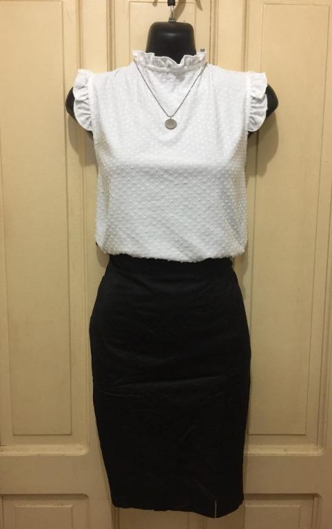 Bebe Black Pencil Skirt W Front Side Slit Women S Fashion Bottoms Skirts On Carousell