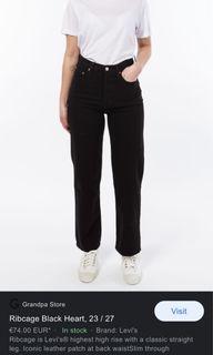 Black ribcage straight jeans Levi’s