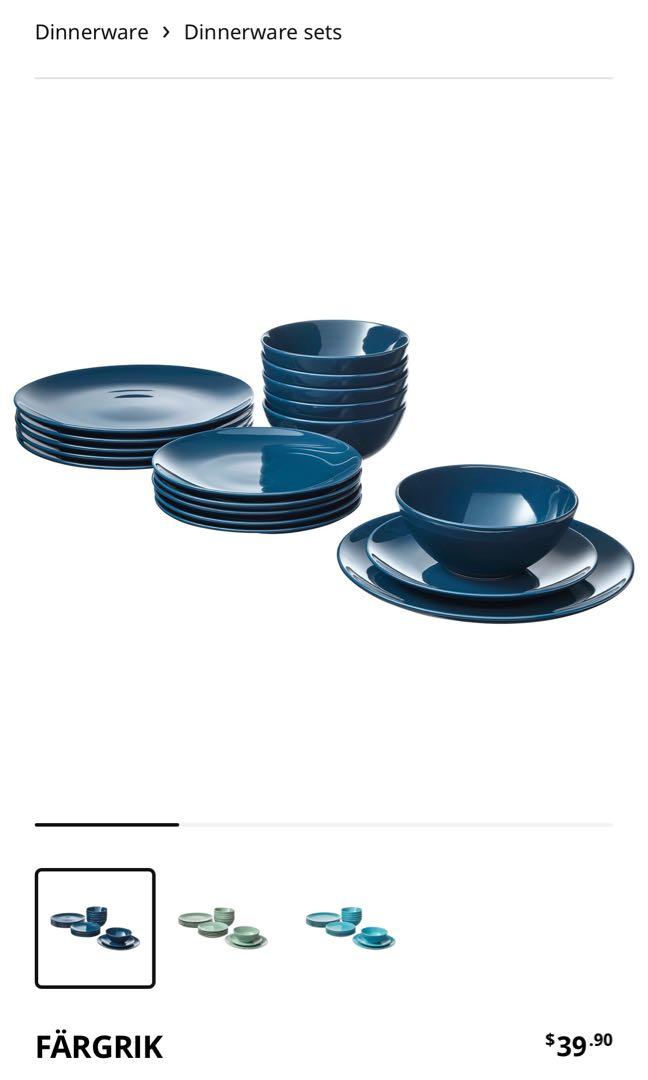 Ikea Royal Blue Plate Set, Furniture & Home Living, Kitchenware