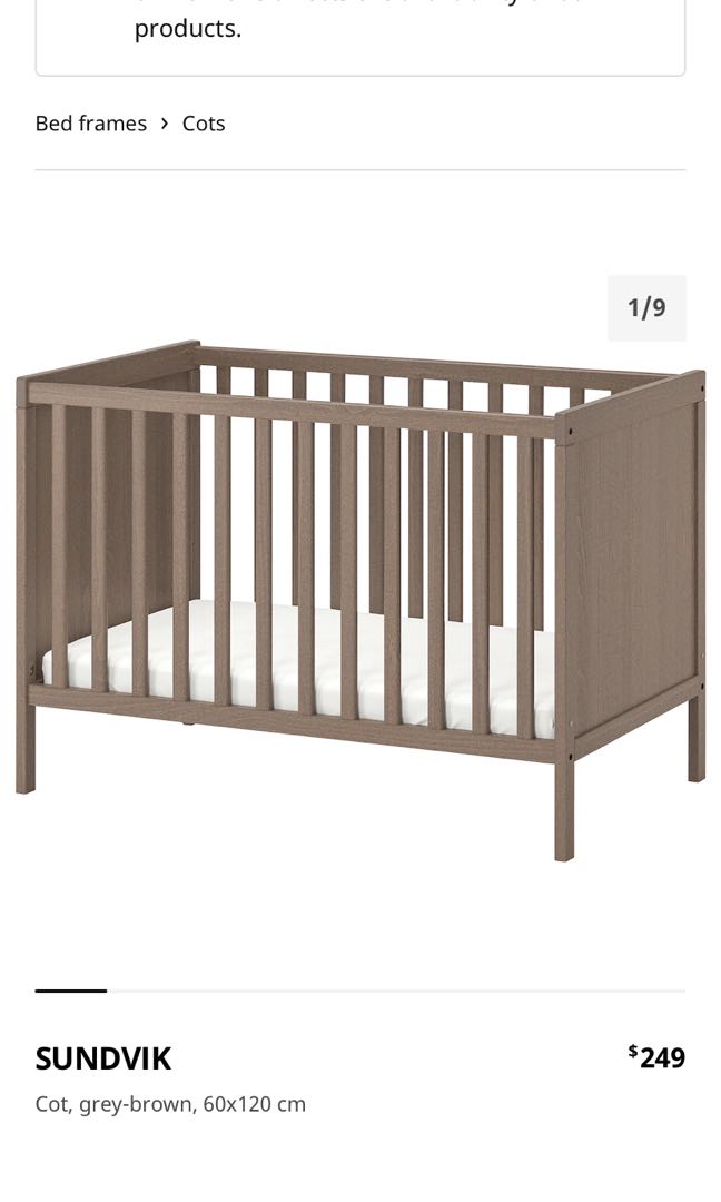 Ikea wood cot, Babies & Kids, Baby Nursery & Kids Furniture, Cots