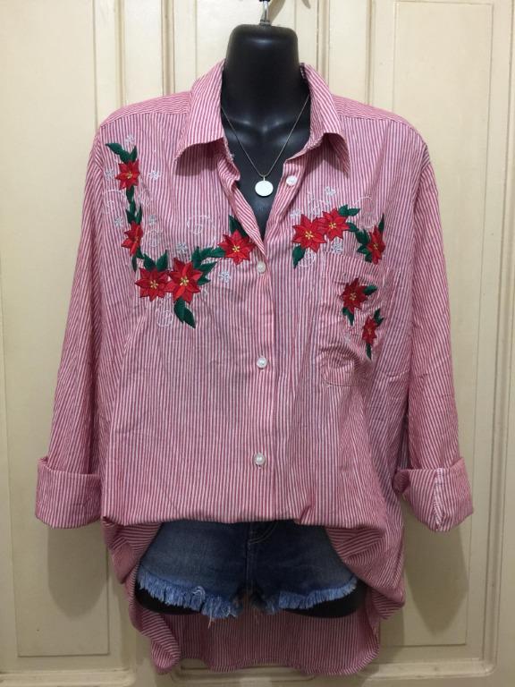 karen scott embroidered tops
