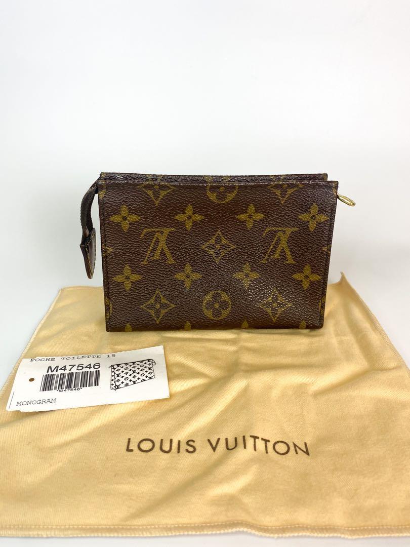 Authenticated Used Louis Vuitton Monogram Pochette Toilette 15 M47546 Clutch  Bag Ladies 